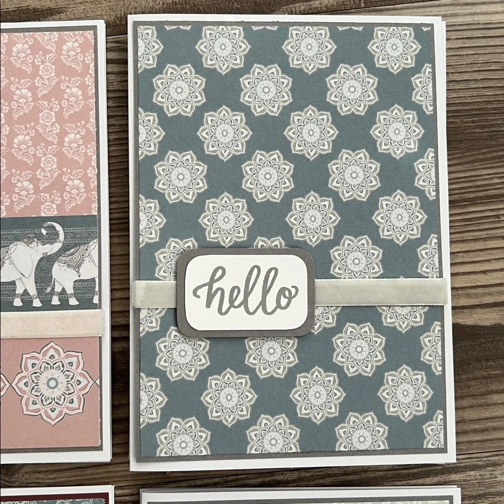 Handmade Greeting Cards Lot of 18 “Hello” With Envelopes Bohemian Floral